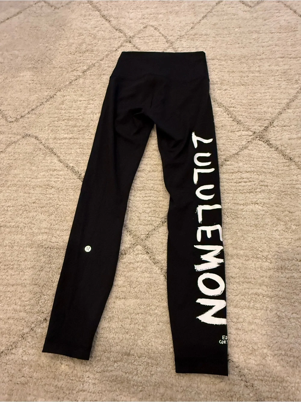 Lululemon Black Align High Waisted Leggings With “Lululemon” on Side Pant Size 4